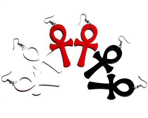Laser Cut Ankh Earrings In Red White Or Black On Etsy