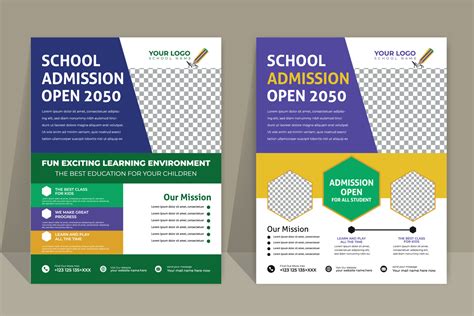 School Admission Flyer Design Kids Education Leaflet Brochure Cover