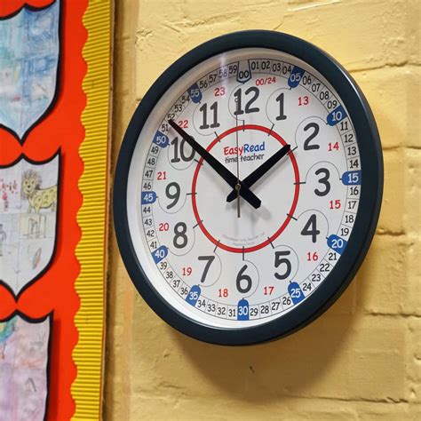 Easy Read Time Teacher Classroom Wall Clock 24 Hour 35cm Diameter Ercc Dig Primary Ict