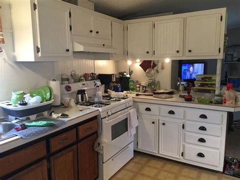 Painting mobile home kitchen cabinets. My Mobile Home Kitchen Makeover. | Hometalk