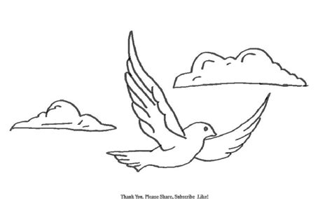 How To Draw A Bird Flying In The Clouds Yzarts Youtube