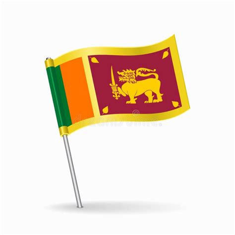 Sri Lankan Flag Map Pin Pointer Layout Vector Stock Vector