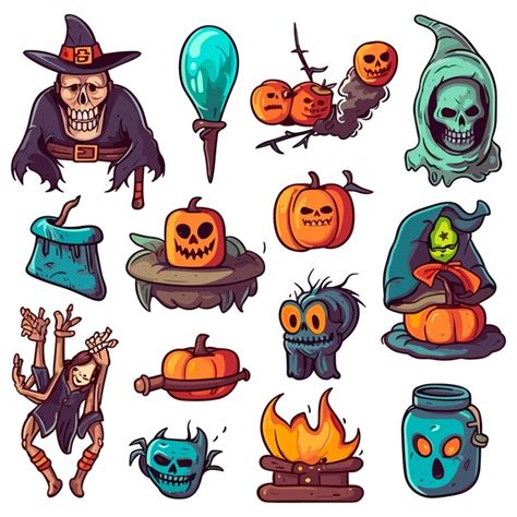 Premium Vector Vector Halloween Elements Illustration