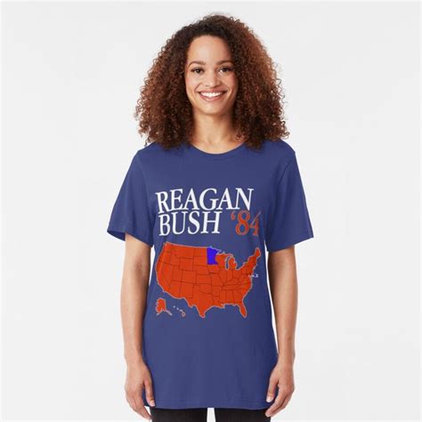 Reagan Bush Retro Logo Red White Blue Election Map Ronald George