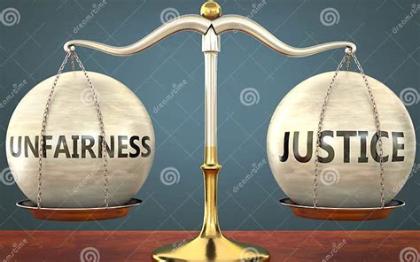 Unfairness And Justice Staying In Balance Pictured As A Metal Scale