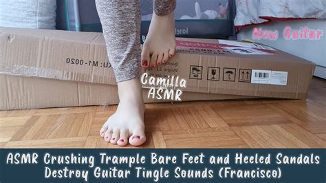 Asmr Crushing Trample Bare Feet And Heeled Sandals Destroy Guitar