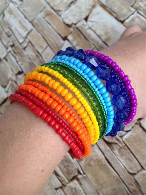 lgbtq pride bracelet rainbow beaded bracelets handmade jewelry etsy beaded bracelets