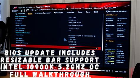 How To Install Asus Bios Update With Resizable Bar Support And Intel
