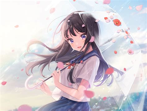 Download 2000x1511 Pretty Anime Girl Smiling Seifuku