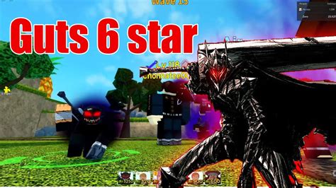 Roblox All Star Tower Defense Guts 6 Star Showcase Youtube