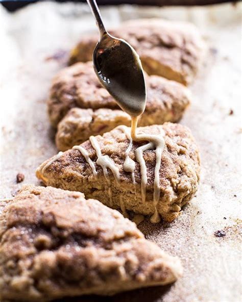 Brown Butter Cinnamon Apple Scones With Maple Glaze By Halfbakedharvest