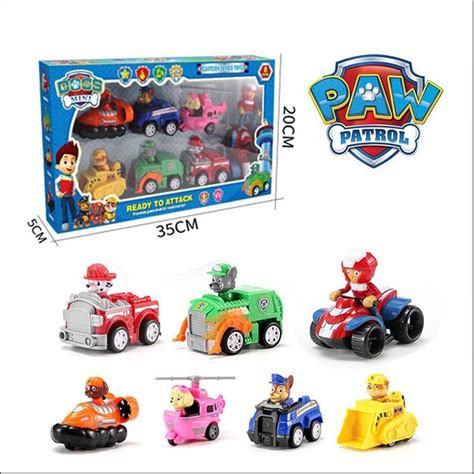 Paw Patrol Pullback Cars 7 In 1 Toy Toys Paw Chase Marshall Zuma Rocky