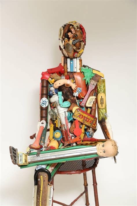 Leo Sewell Seated Figural Assemblage Sculpture At 1stdibs