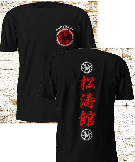 New Karate Shotokan Tiger Logo 2 Side Martial Art Men S Black Summer 2020 Short Sleeve Plus Size