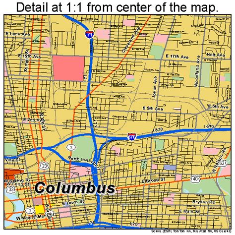 Street Map Of Columbus Ohio Maping Resources
