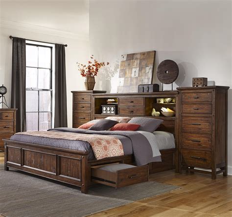 Intercon Wolf Creek King Bookcase Bed With Storage Rails Sheelys