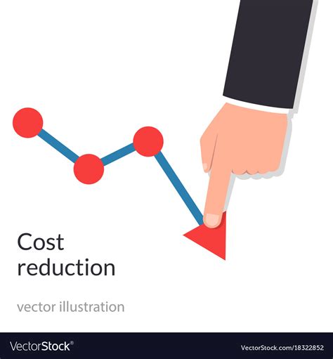 Cost Reduction Concept Cost Down Businessman Vector Image