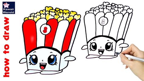 hoe teken je poppy popcorn kawaii how to draw shopkins youtube