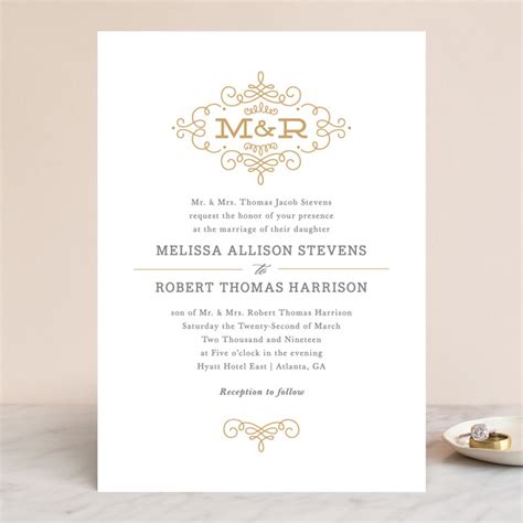Ornate Monogram Wedding Invitations By Kristen Smith Minted