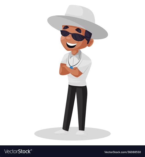 Cricket Umpire Cartoon Royalty Free Vector Image