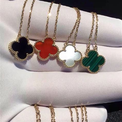 Beautiful Necklace 925 Silver Onyx Malachite Four Leaf Flower Clover Necklace Full Cz Necklace