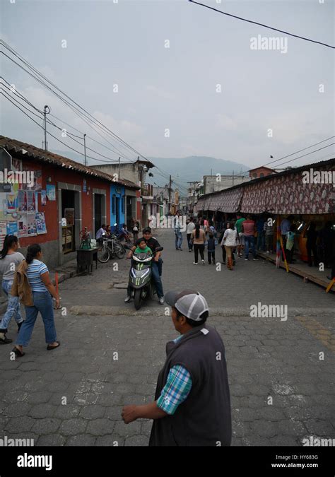 Festival Celebration In Antigua Guatemala Many People In The Streets