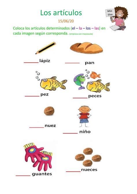 Los Artículos Ficha Interactiva Alfabeto Preescolar Actividades De