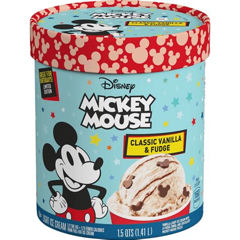 Disney Mickey The True Original Ice Cream Light Classic Vanilla Fudge Ice Cream Donelan