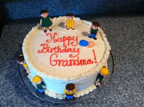 Grandma Birthday Cake With Little Kids And Baby Molded From Molding