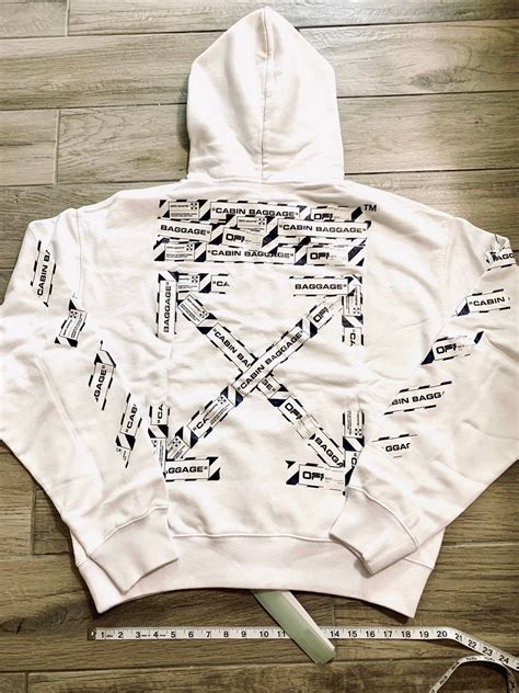 Off White Off White Airport Tape Arrows Hoodie White Size L Grailed