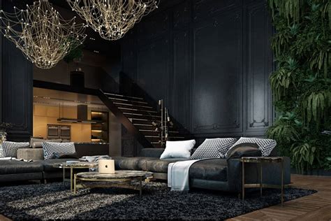 Beautiful Black Interior Showcased In A Historic Paris Apartment