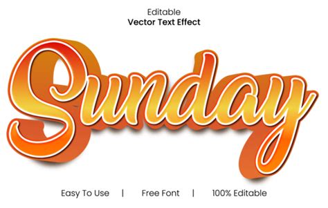 Sunday Clipart Vector Text Effect Sunday Motivation Typography Text