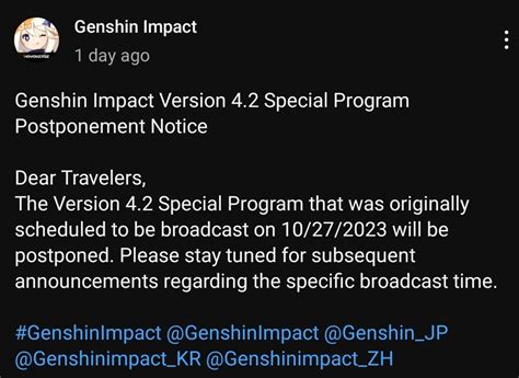 (Updated)Can You Give Us Next Date Please? 4.2 Live Stream! Genshin