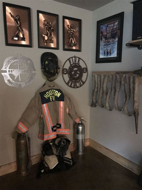Firefighters Display Fire Hose Firefighter Decor Firefighter Room