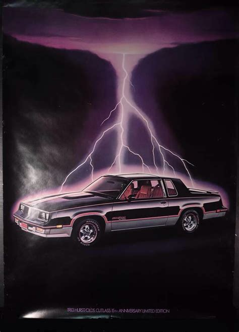 83 Hurstolds Factory Dealer Promo Lightning Poster Hurst Oldsmobile