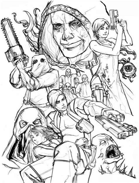 Characters Resident Evil Coloring Page Free Printable Coloring Pages