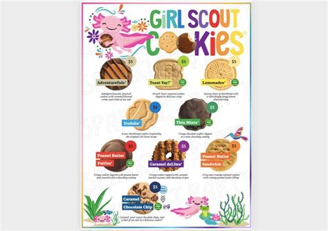 Abc Girl Scout Cookie Booth Menu Price Sheet Printable Abc Bakers All