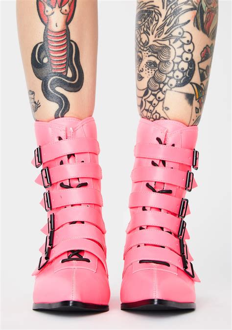 Strange Cvlt Pink Coven Boots Dolls Kill