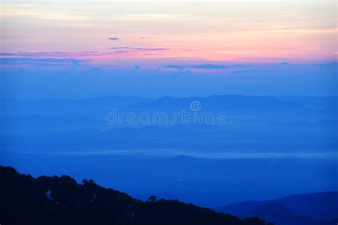 Colorful Sunset Over The Mountain Stock Image Image Of Season Orange