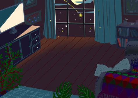 Night Bedroom Background Cartoon Hand Drawn Design How To Draw Hands