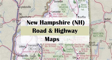 New Hampshire Nh Road And Highway Map Free And Printable