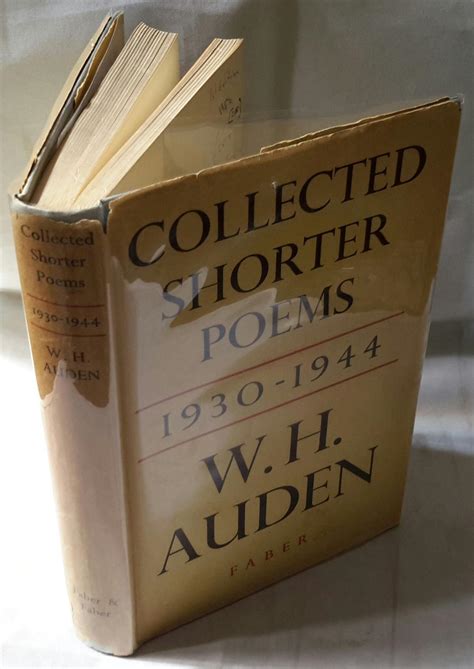 Collected Shorter Poems 1930 1944 By Auden Wh 1950 Addyman Books