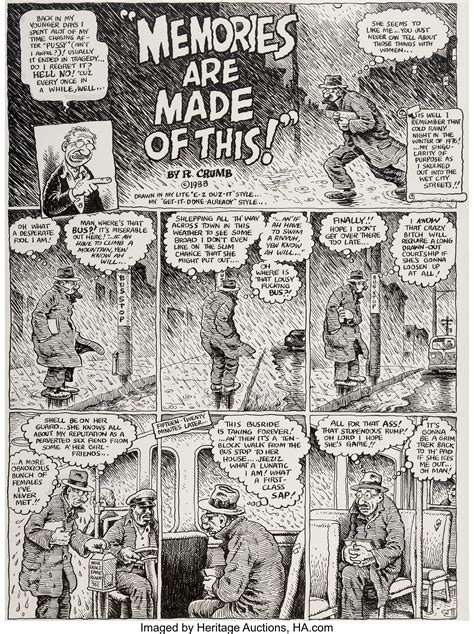 Robert Crumb Weirdo 22 Complete 4 Page Story Original Art Last Lot