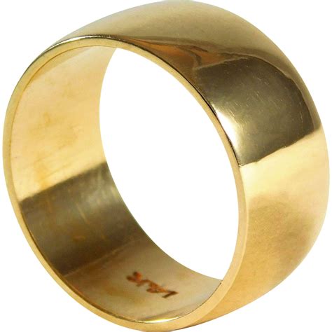 Thick 14kt Yellow Gold Wedding Band Rubylane Weddingjewelry Thick