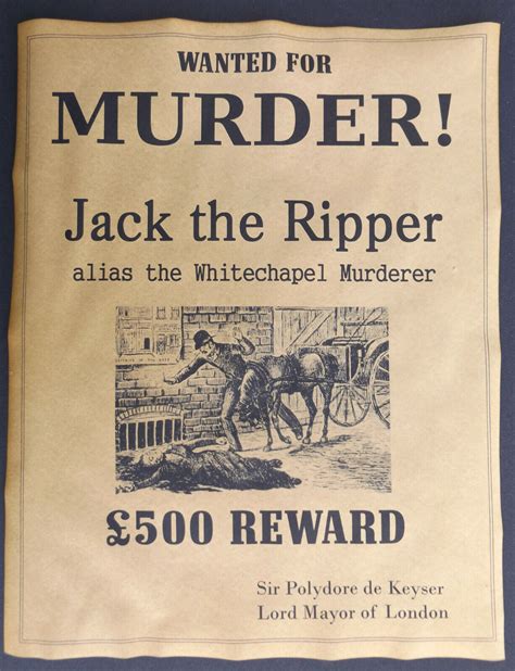 Jack The Ripper Wanted Poster V2 Great Halloween Decor Item Ebay