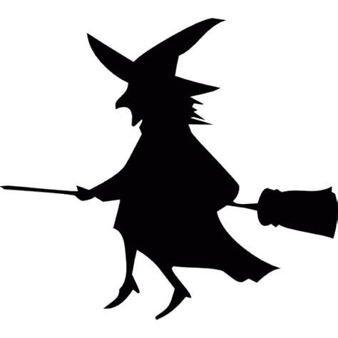 Flying Halloween witch on a broom Icons | Free Download