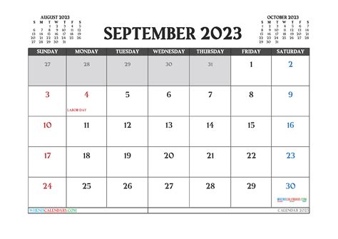 Get Ready For The Month Of September With A 2023 Printable Calendar