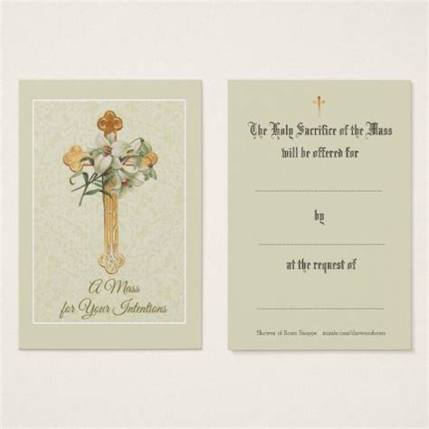 Maybe you would like to learn more about one of these? Catholic Mass Offering Cross Lily Holy Cards | Holy cards, Memorial cards, Funeral prayers