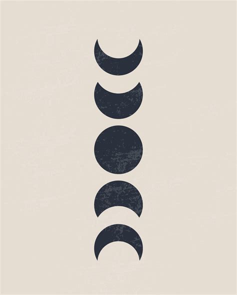 Set Of 3 Moon Prints Lunar Phase Astrology Wall Art Sun Poster Crescent