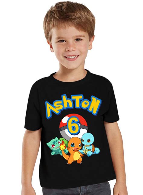 Pokemon Birthday Shirt Customized Birthday Party Shirt Add Etsy